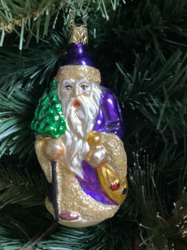 빈티지 잉게 글라스 크리스마스 핸드 블로운 / 핸드페인트 크리스마스 트리 장식 1996 Inge Glas Hand Blown / Painted Glass Christmas Ornament.