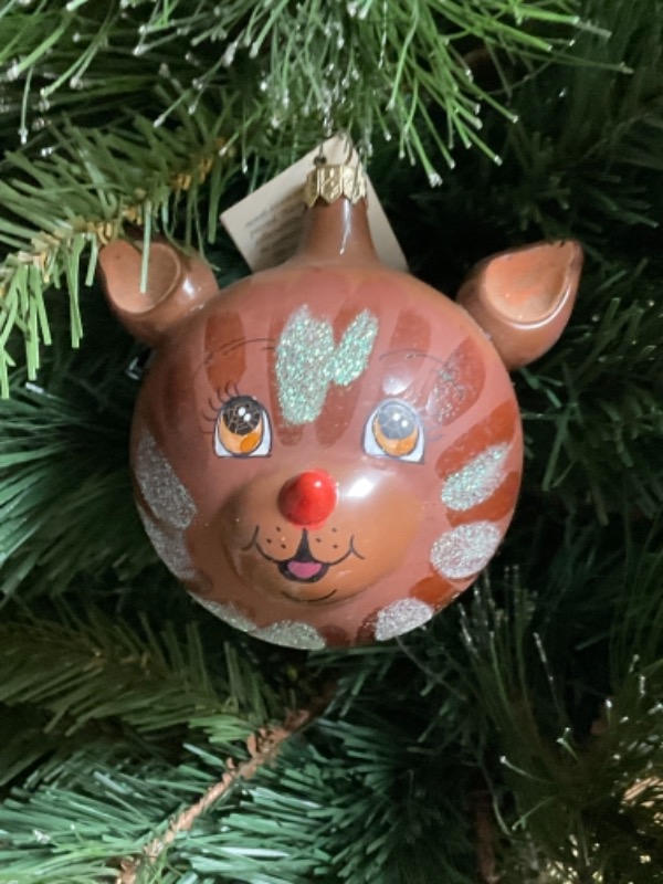 크리스토퍼 라드코 크리스마스 핸드 블로운 / 핸드페인트 &quot;Rudolph&quot;  크리스마스 트리 장식-이테리- Christopher Radko Hand Blown / Painted &quot;Rudolph&quot; Christmas Tree Ornament - Italy !!!