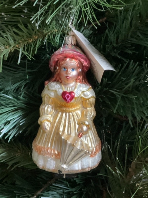 크리스토퍼 라드코 핸드 블로운 / 핸드페인트 &quot; Bonnie Maureen&quot; 크리스마스 트리 장식 1999 Christopher Radko Hand Blown / Painted &quot; Bonnie Maureen&quot; Christmas Tree Ornament