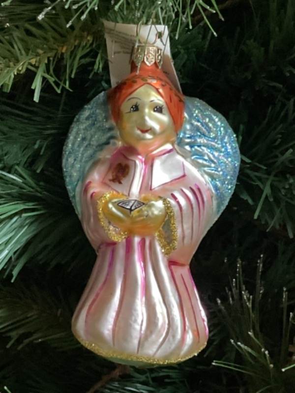 크리스토퍼 라드코 핸드 블로운 / 핸드페인트  &quot;On the Wings of Hope&quot;  크리스마스 트리 장식 1995 Christopher Radko Hand Blown / Painted &quot;On The Wings of Hope&quot; Christmas Tree Ornament