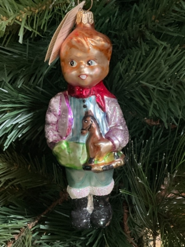 크리스토퍼 라드코 핸드 블로운 / 핸드페인트 크리스마스 트리 장식-한정판- 1995 Christopher Radko Hand Blown / Painted Christmas Tree Ornament - Limited Edition  (only 600 made!)