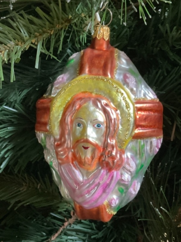 빈티지 핸드 블로운 / 핸드페인트 &quot; Jesus&quot; 크리스마스 트리 장식 빈티지 핸드 블로운 / 핸드페인트 &quot; Jesus&quot; 크리스마스 트리 장식 Vintage Hand Blown / Painted &quot; Jesus&quot; Christmas Tree Ornament