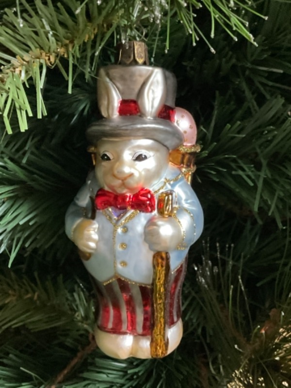 워터포드 크리스마스 핸드 블로운 / 핸드페인트 크리스마스 트리 장식 Waterford Hand Blown / Painted Christmas Tree Ornament.