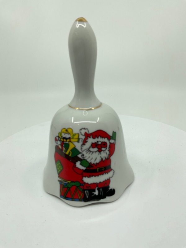 빈티지 &quot;산타&quot; 도자기 벨 Vintage &quot;Santa&quot; Porcelain Bell