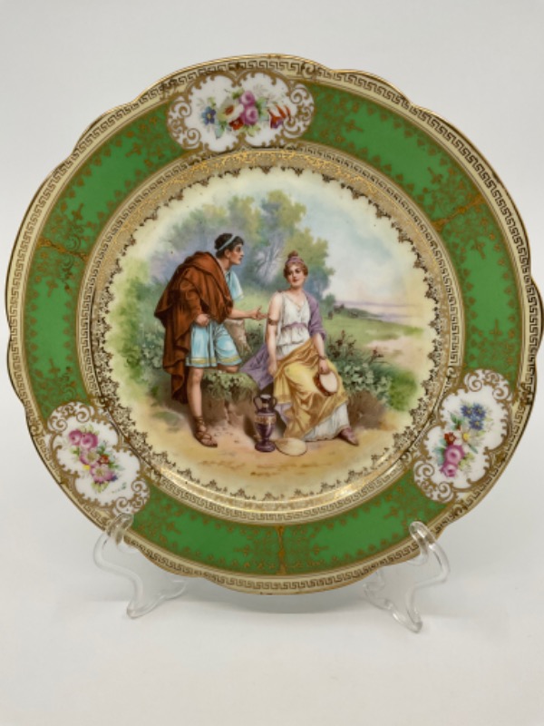 임페리얼 크라운 오스트리아 풍경 케비넷 플레이트 Imperial Crown Austria Scenic Cabinet Plate circa 1910