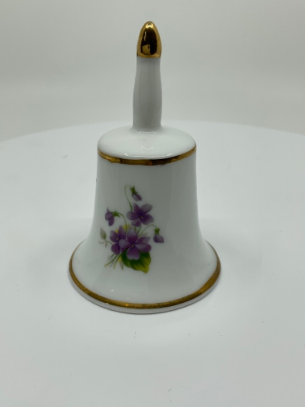 빈티지 &quot;제비꽃&quot; 도자기 벨 Vintage &quot;Violets&quot; Porcelain Bell
