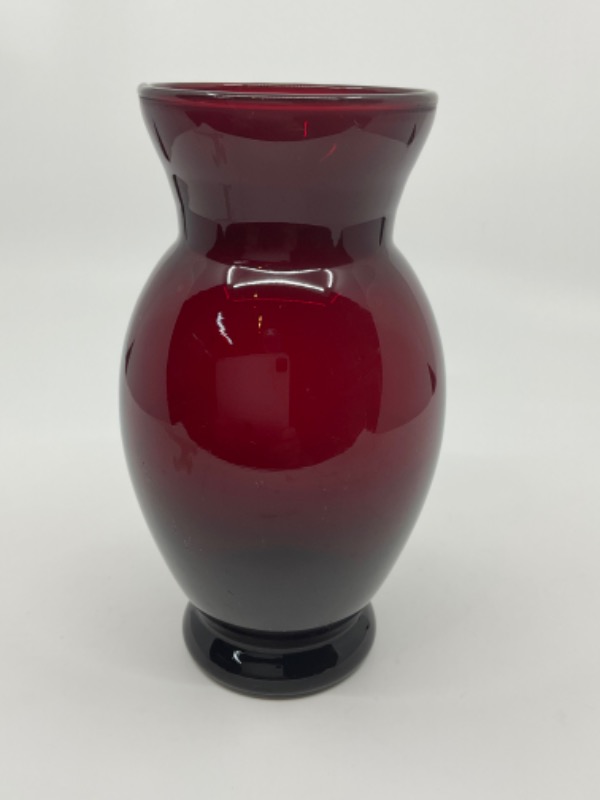 앵커 호킹 레드 루비 베이스 Anchor Hocking Red Ruby Vase circa 1950
