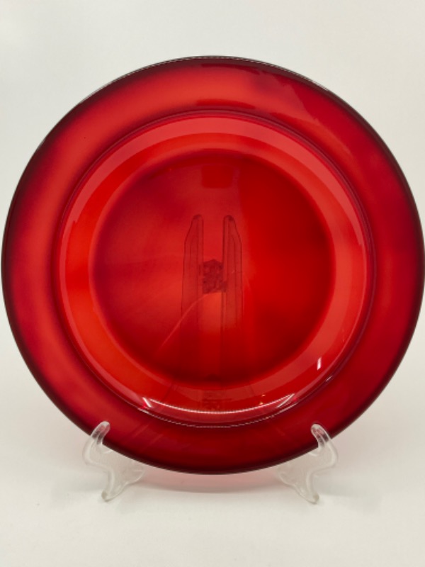 앵커 호킹 레드 루비 플레이트 Anchor Hocking Red Ruby Plate circa 1950