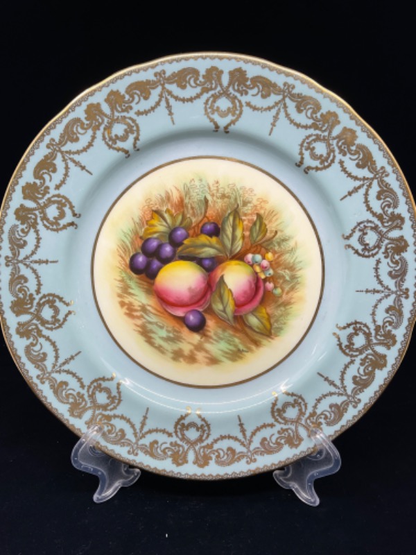 쉘리 &quot;Orchard Fruits&quot; 디너 플레이트-디 존스-서명- Aynsley &quot;Orchard Fruits&quot; Dinner Plate circa 1950 - D. Jones