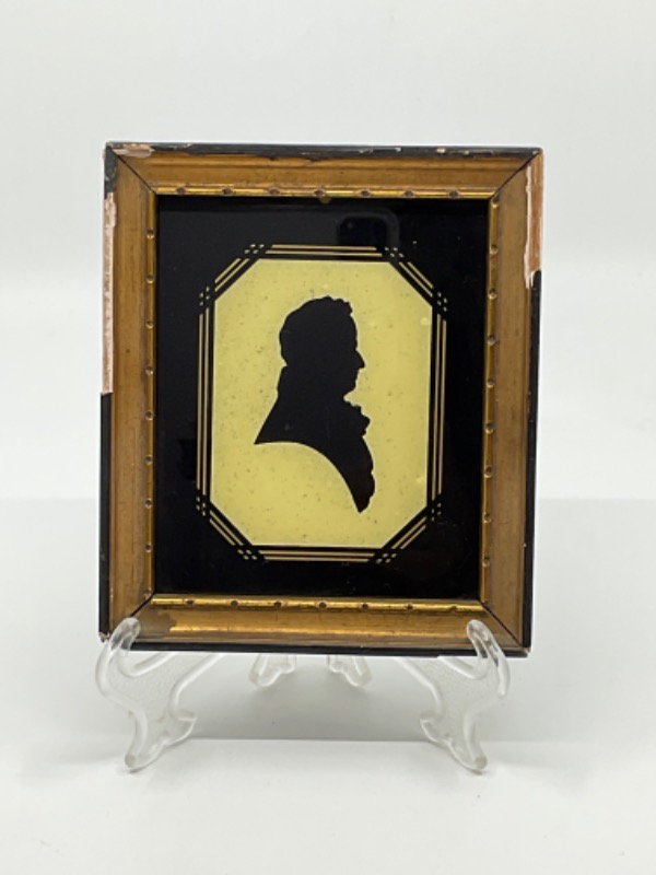 CA Richards Reverse Painted Silhouette of Dr. Oliver Hubbard circa 1930