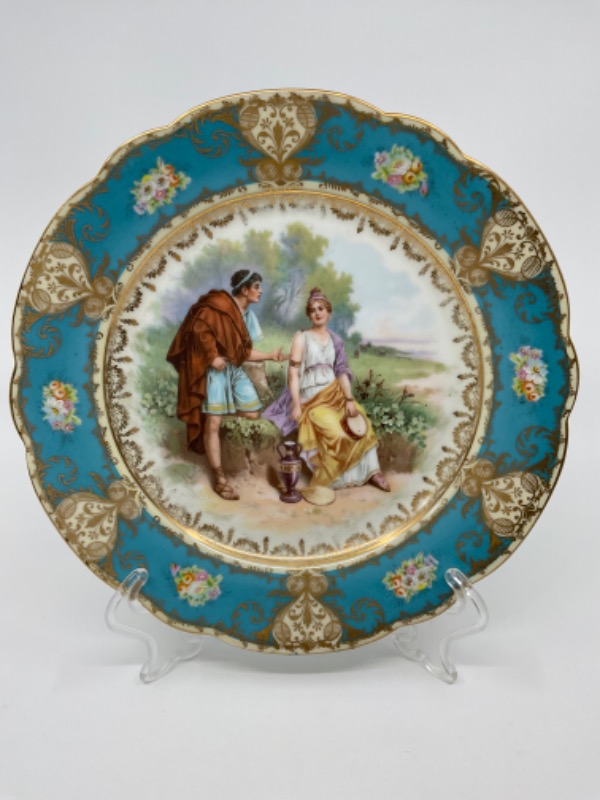 임페리얼 크라운 오스트리아 풍경 케비넷 플레이트 Imperial Crown Austria Scenic Cabinet Plate circa 1910