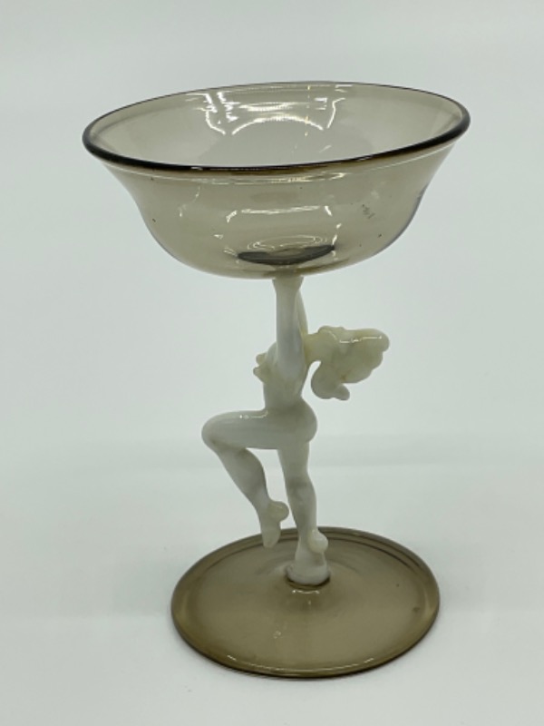 비미니 핸드 블로운 아트 글라스 코디얼 Bimini Hand Blown Art Glass Cordial circa 1920