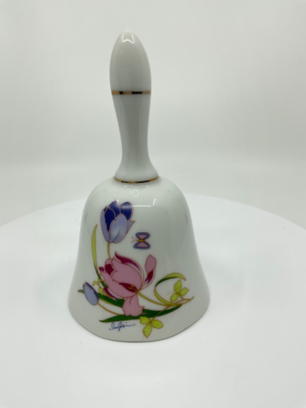 빈티지 핸드페인트 도자기 벨 Vintage Hand Painted Porcelain Bell