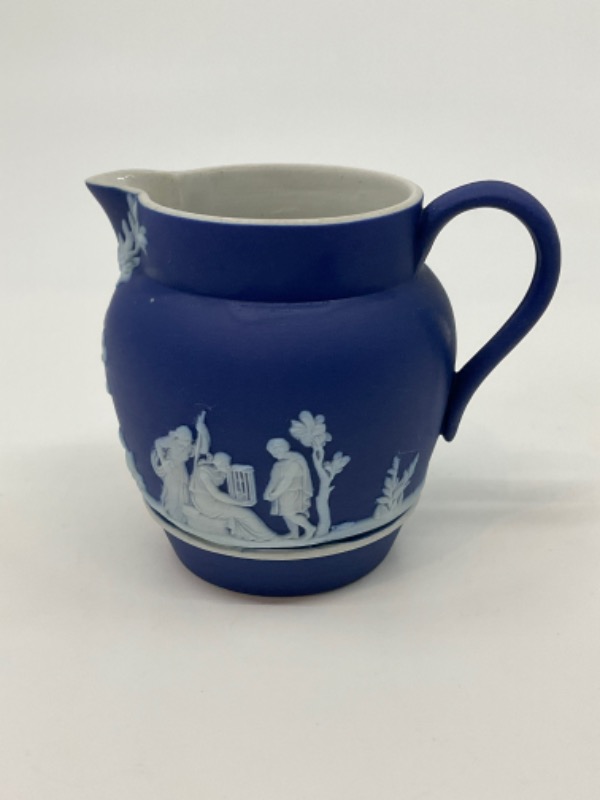 웨지우드 다크 블루 딥 제스퍼웨어 일인용 크리머 (2 1/2) Wedgwood Dark Blue Dip Jasperware Individual Creamer (2 1/2) circa 1900