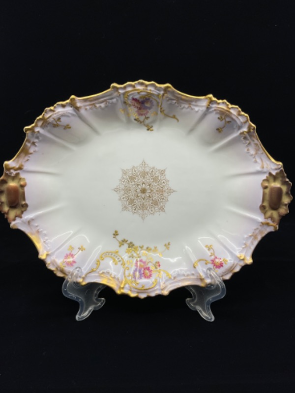 Coiffe 리모지 핸드페인트 서빙 보울 Coiffe Limoges Hand Painted Bowl circa 1900
