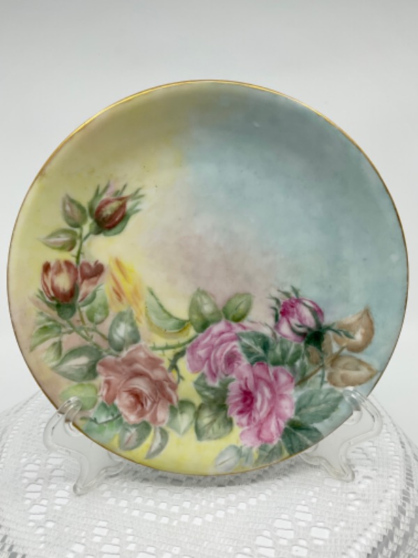 Ohme Selisia  핸드페인트 플레이트 Ohme Selisia Hand Painted Plate circa 1900