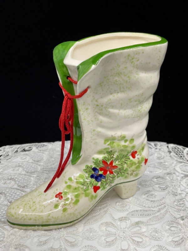 Inarco 핸드페인트 도자기 부츠 Inarco Hand Painted Porcelain Shoe