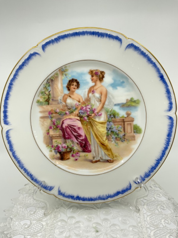 GDA 하빌랜드 리모지 데코레이터 케비넷 플레이트 GDA Haviland Limoges Decorated Cabinet Plate circa 1900