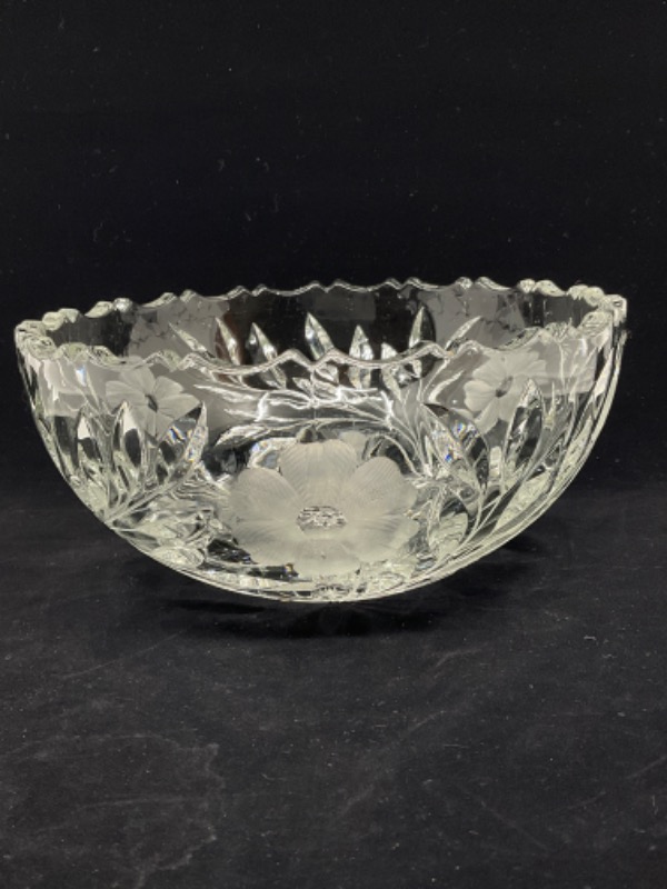 찬란한 시대의 핸드 컷 글래스 보울 Brilliant Period Hand Cut Glass Bowl circa 1900