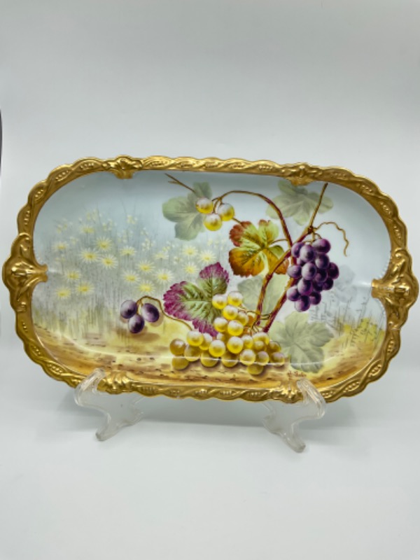 LS &amp; S 리모지 핸드페인트 케비넷 플레터 LS &amp; S Limoges Hand Painted Cabinet Platter circa 1890