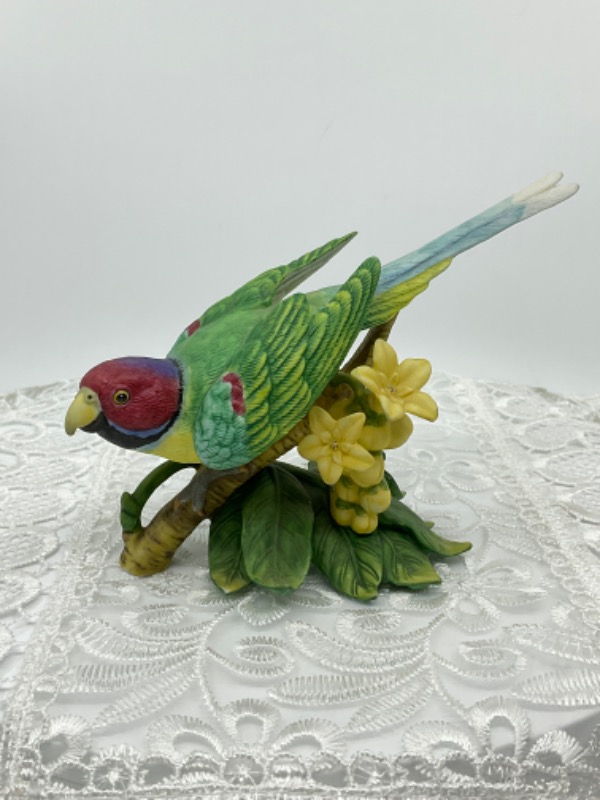 레녹스 &quot;Plum Headed Parakeet&quot; 버드 피겨린 Lenox Plum Headed Parakeet Bird Figurine 1993