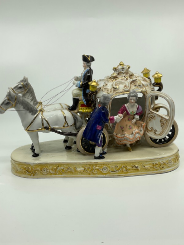 빈티지 말 &amp; 마차 피겨린 Vintage Horses &amp; Carraige Figurine