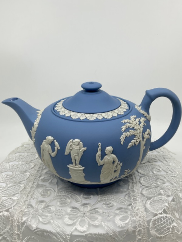 웨지우드 제스퍼웨어 라벤더 티팟 Wedgwood Jasperware Lavender Teapot 1953