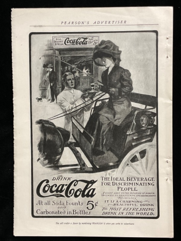 코카 콜라 잡지 광고 - 오리지널 1904 Coca-Cola Adverisement - Original from Pearsons magazine