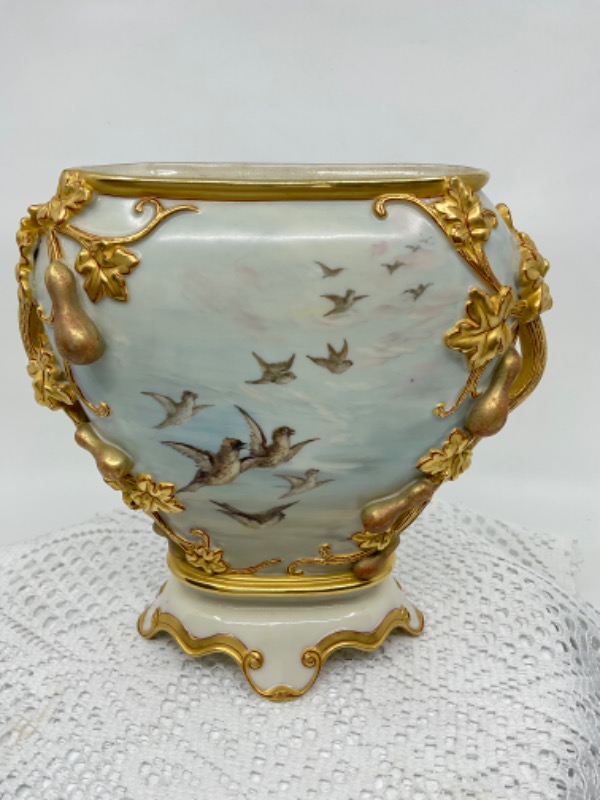 로얄 우스터 핸드페인트  베이스  Royal Worcester Hand Painted Vase circa 1900