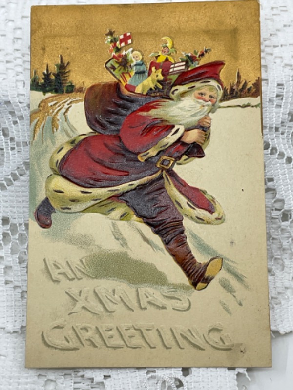 앤틱 그림 엽서 -메리 크리스마스 ﻿ Antique Postcard - Merry Christmas circa 1910