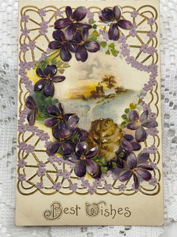 앤틱 그림 엽서 -최고의 소원 Antique Postcard - Best Wishes 1910