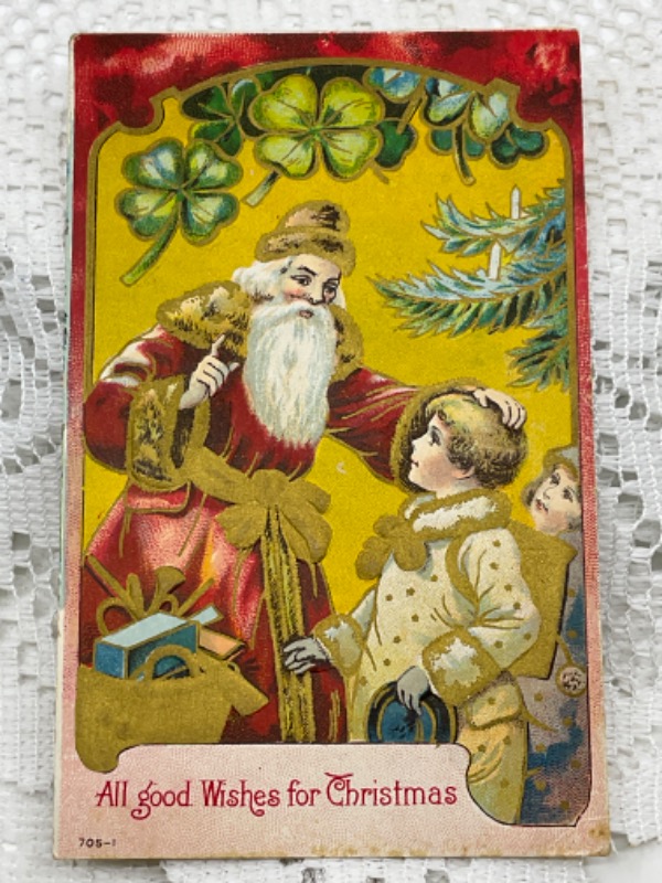 앤틱 그림 엽서 -메리 크리스마스 ﻿ Antique Postcard - Merry Christmas Circa 1910