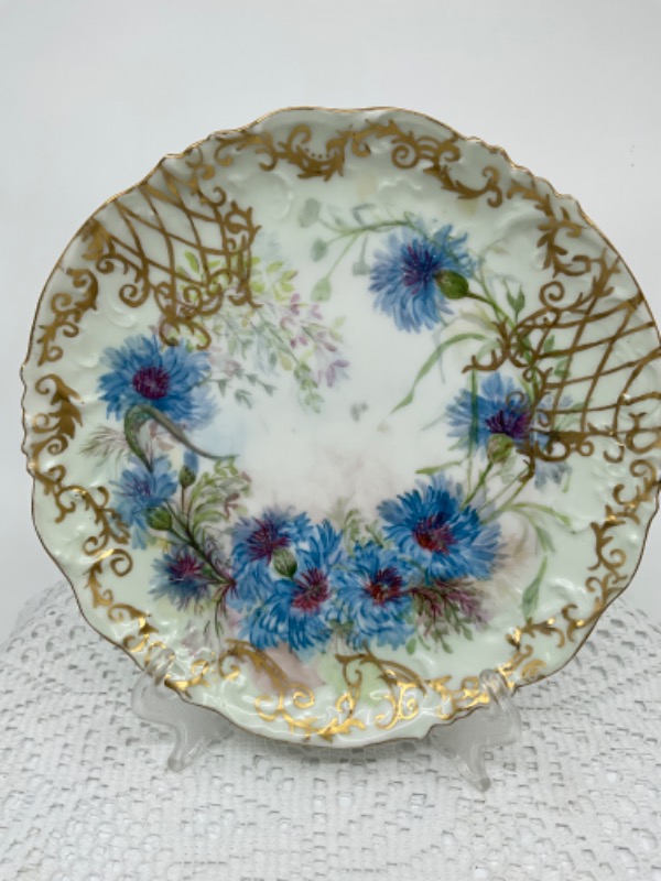 엘리트 리모지 핸드페인트 페이스트리 플레이트 Elite Limoges Hand Painted Pastry Plate circa 1900