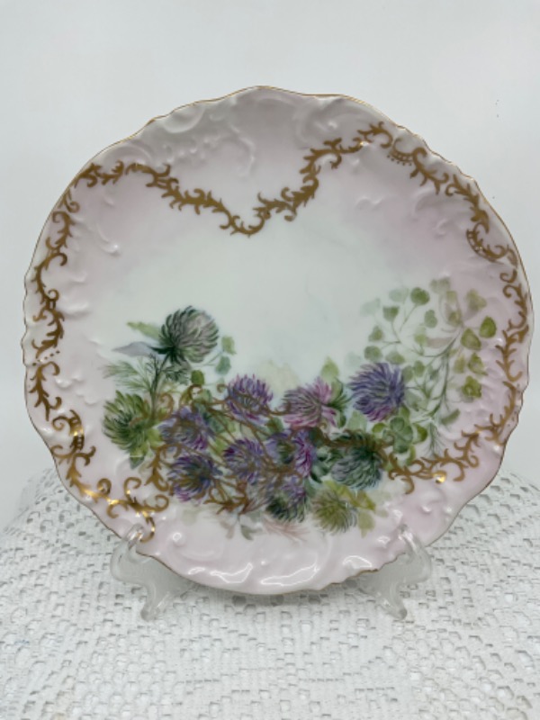 엘리트 리모지 핸드페인트 페이스트리 플레이트 Elite Limoges Hand Painted Pastry Plate circa 1900