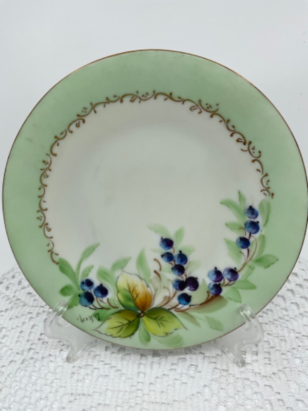 &quot;Favorite&quot; 바바리아 핸드페인트 페이스트리 플레이트 &quot;Favorite&quot; Bavaria Hand Painted Pastry Plate circa 1900