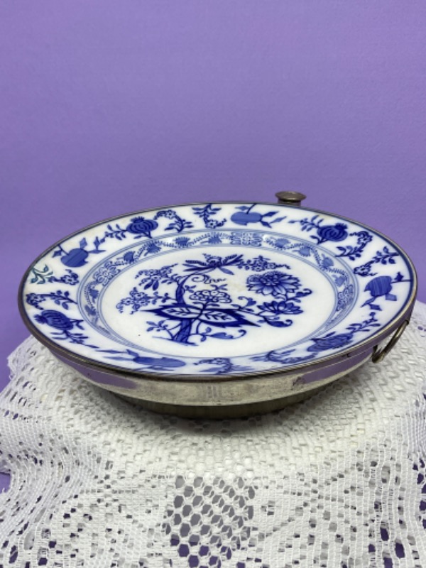 블루 어니언 워머 플레이트 Blue Onion Warming Plate circa 1890
