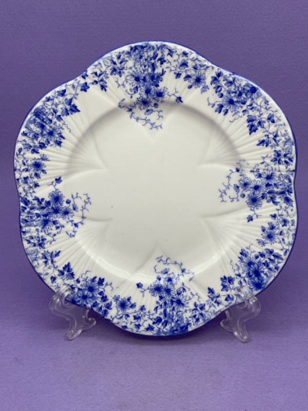 쉘리 데인티 블루 플레이트 Shelley Dainty Blue 18.5 cm Plate circa 1930