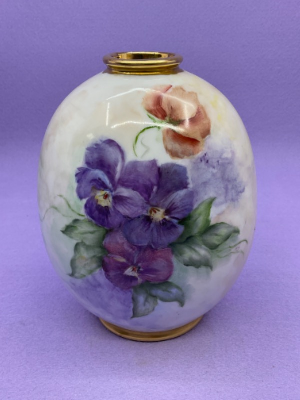 빅토리언 핸드페인트 베이스 Victorian Hand Painted Vase circa 1900