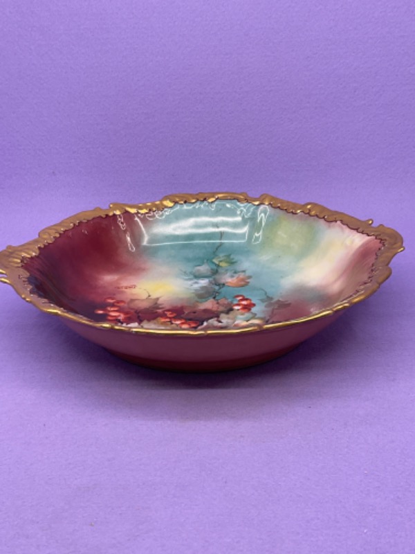 피카드 스튜디오 핸드페인트 볼 Pickard Studio Hand Painted Bowl by &quot;Leroy&quot; circa 1895 - 1905
