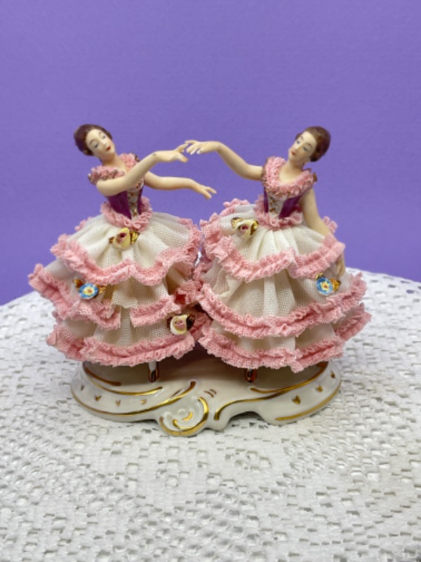 Alka 드레스덴  레이스 피겨린 Alka Dresden Lace Figurine circa 1938-1956